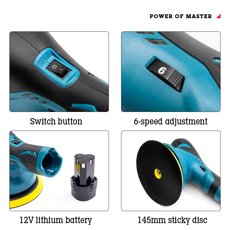Waxing machine 650W 2500-5000rpm 12V Cordless Polidor de Automoveis Car Polisher with 2 batteries