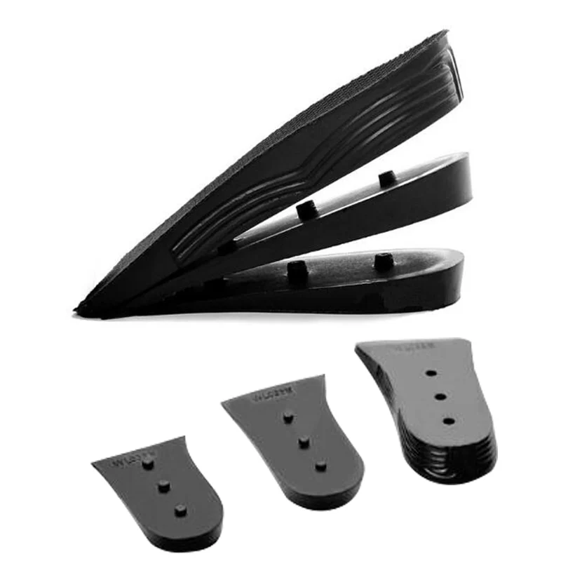 Custom Silicone Insoles 3 Layers Ajustable Shoe Boots Inserts Heel Increased Secret Gel Lifts-up Insole Increase Height