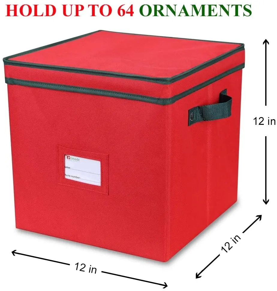 Christmas Ornament Decorations Accessories Storage Box Organizer, 4 Layers with Dividers, Fits up to 64 Ornaments Balls