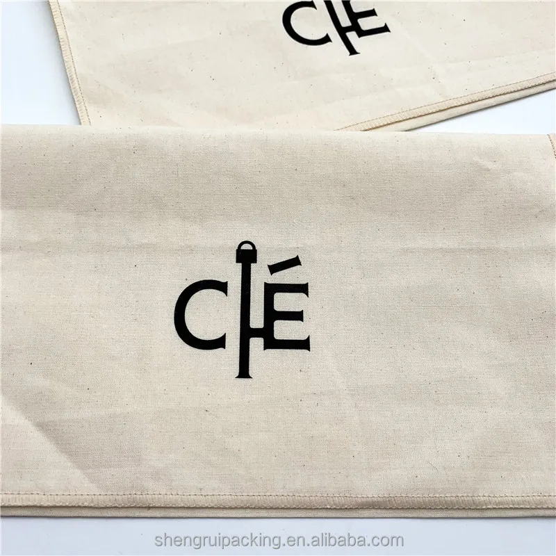 Biodegradable 100% Cotton Envelope Packaging Dust Bag for Shoes Handbags Clothing Cotton Flap Cosmetics Packaging Bag