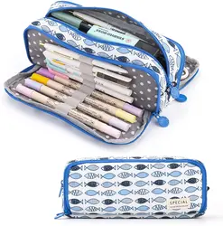 Pencil Case Big Capacity Pen Marker Holder Pouch Box Makeup Bag Oxford Cloth Large Storage Stationery Organizer with Zipper for