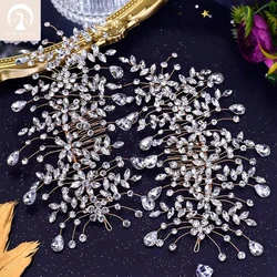 Jewelry Pieces Hot Sale Rhinestone Luxury Rhinestone Wedding Crown Comb Hair Pin Wed Crystal Bridal Hair Accessories Wedding