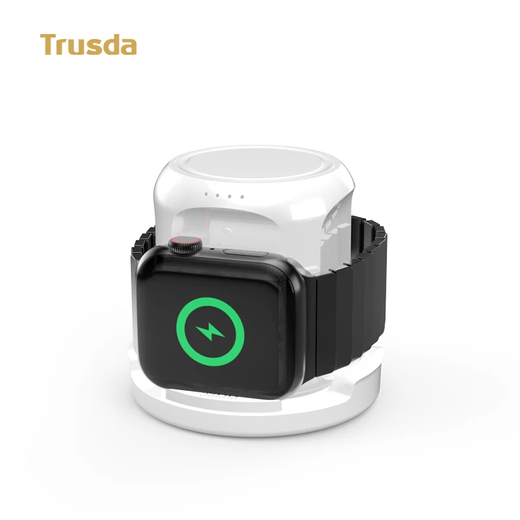 TRUSDA WP12 M Fi certified iphoe watch charger wireless power bank 3000mah build in 10w ouput charging