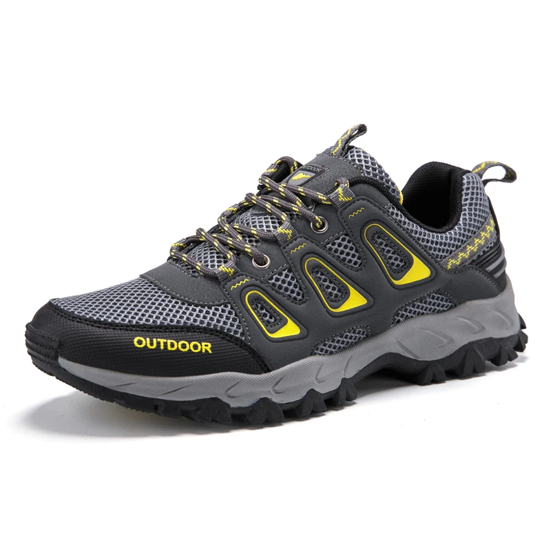 
Hiking Shoes Men Walking Running Sneakers Non Slip Mesh Comfortable Low Heel Boots for Gym Athletic Work Trail Trekking 