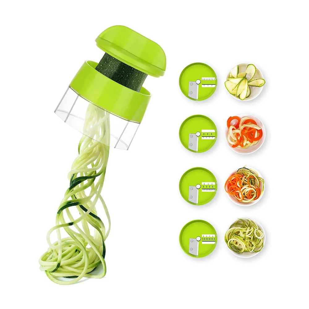 Hot Selling Household Multi Function Handheld Spiral Vegetable Cutter Adjustable Grater Coiling Slicer