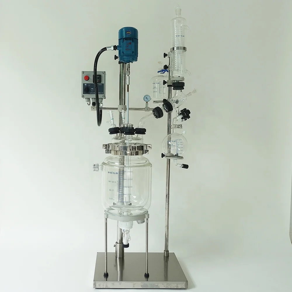 RAT-20Dse jacketed glass reactor (20L, Vertical post type)