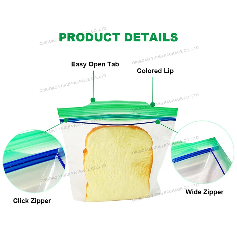 AIUDO Plastic Factory Direct Manufacturer Food Grade LDPE Clear Household Best Seller Moisture Proof Freezer Double Ziplock Bags