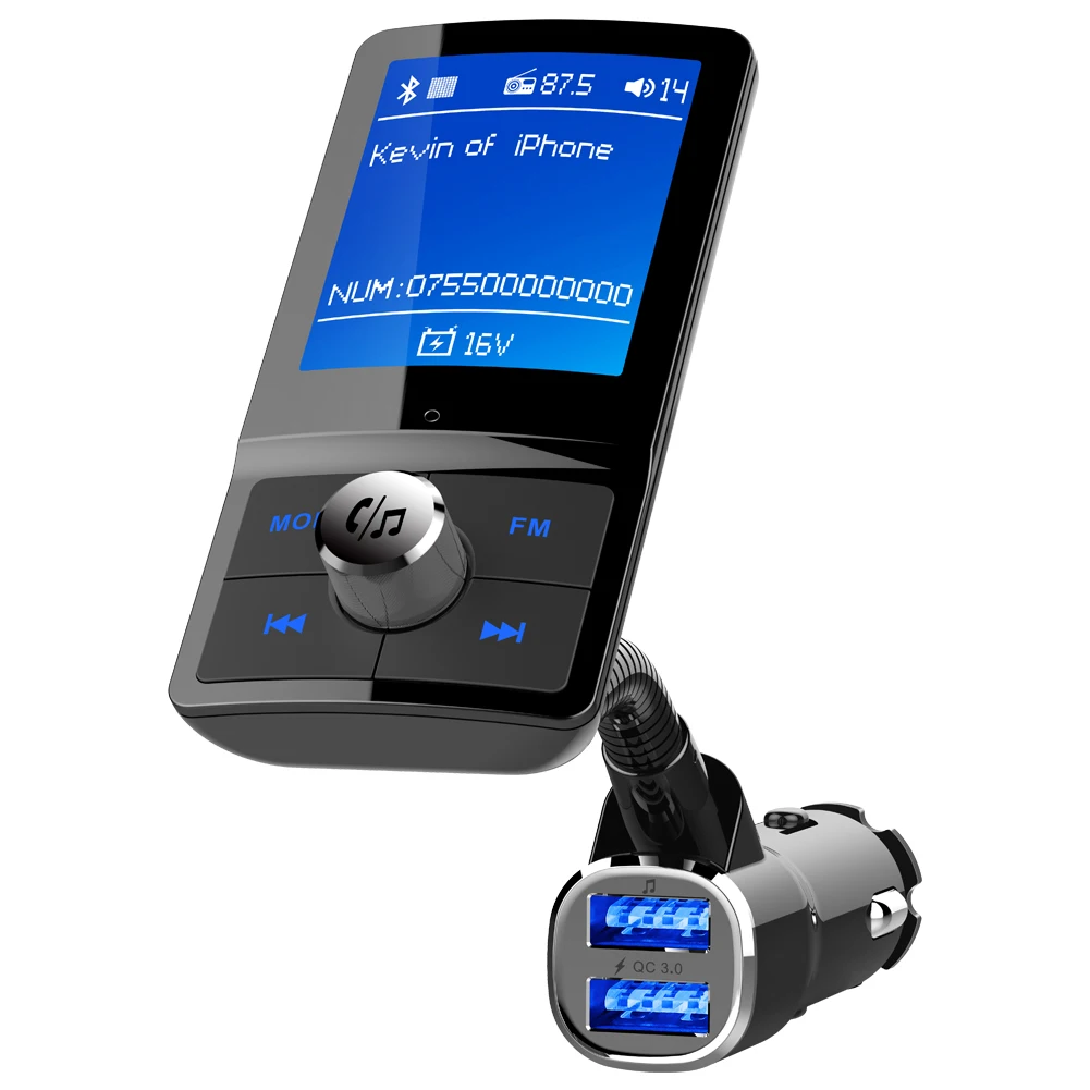 4 в 1 беспроводной 8 дюймовый цветной ЖК-экран дисплей автомобиле QC 3 0 USB Радио Bluetooth 5 Handsfree FM передатчик для автомобильного