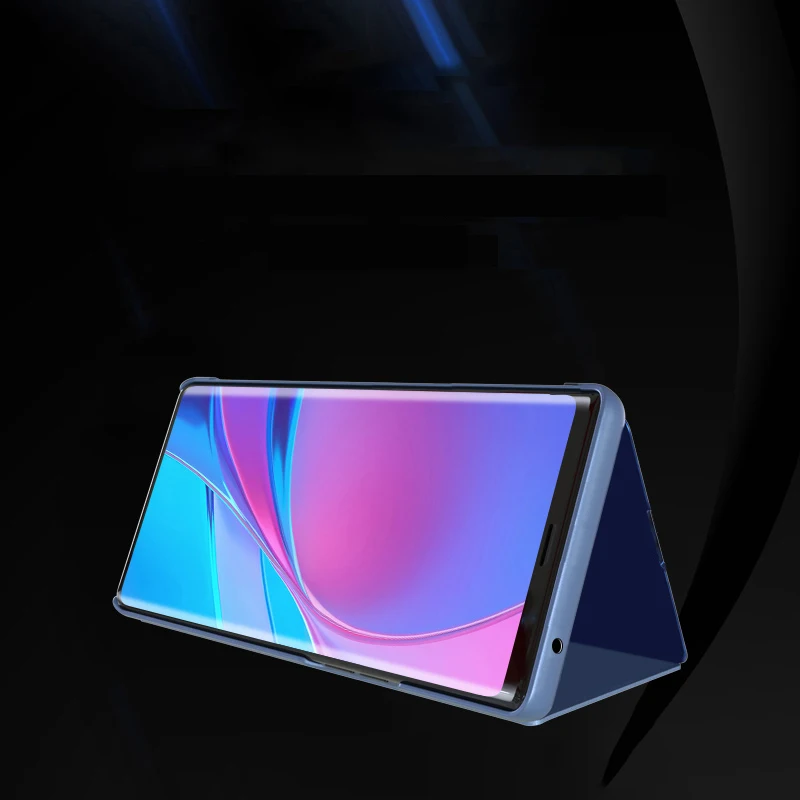 Прозрачный чехол-книжка с подставкой для Samsung Galaxy S20 умный зеркальный защитный чехол гальваническим покрытием
