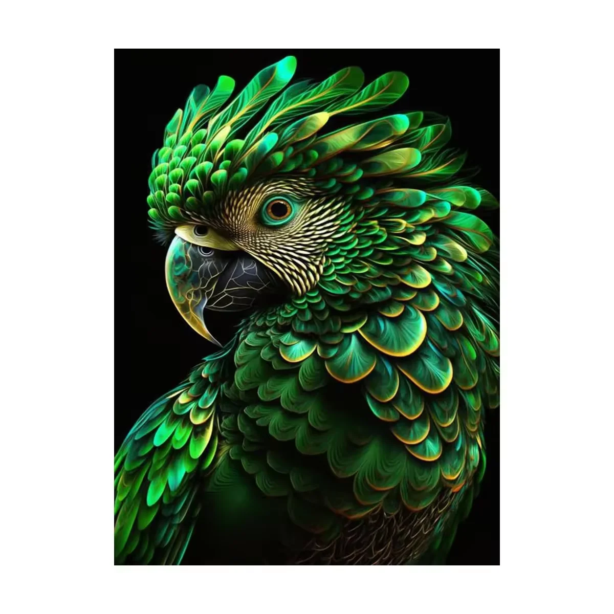 Animal Design DIY Customized Painting By Numbers Kits Green Bird Digital Oil Painting On Canvas For Adults