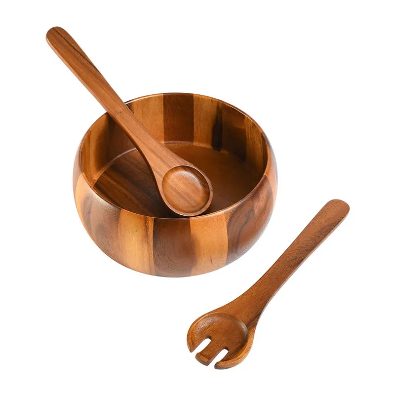 TAOTAOJU Hard And Durable Multiple Scenarios Wooden Tableware Natural Practical Fruit Clear Bowls Salad Serving Bowl