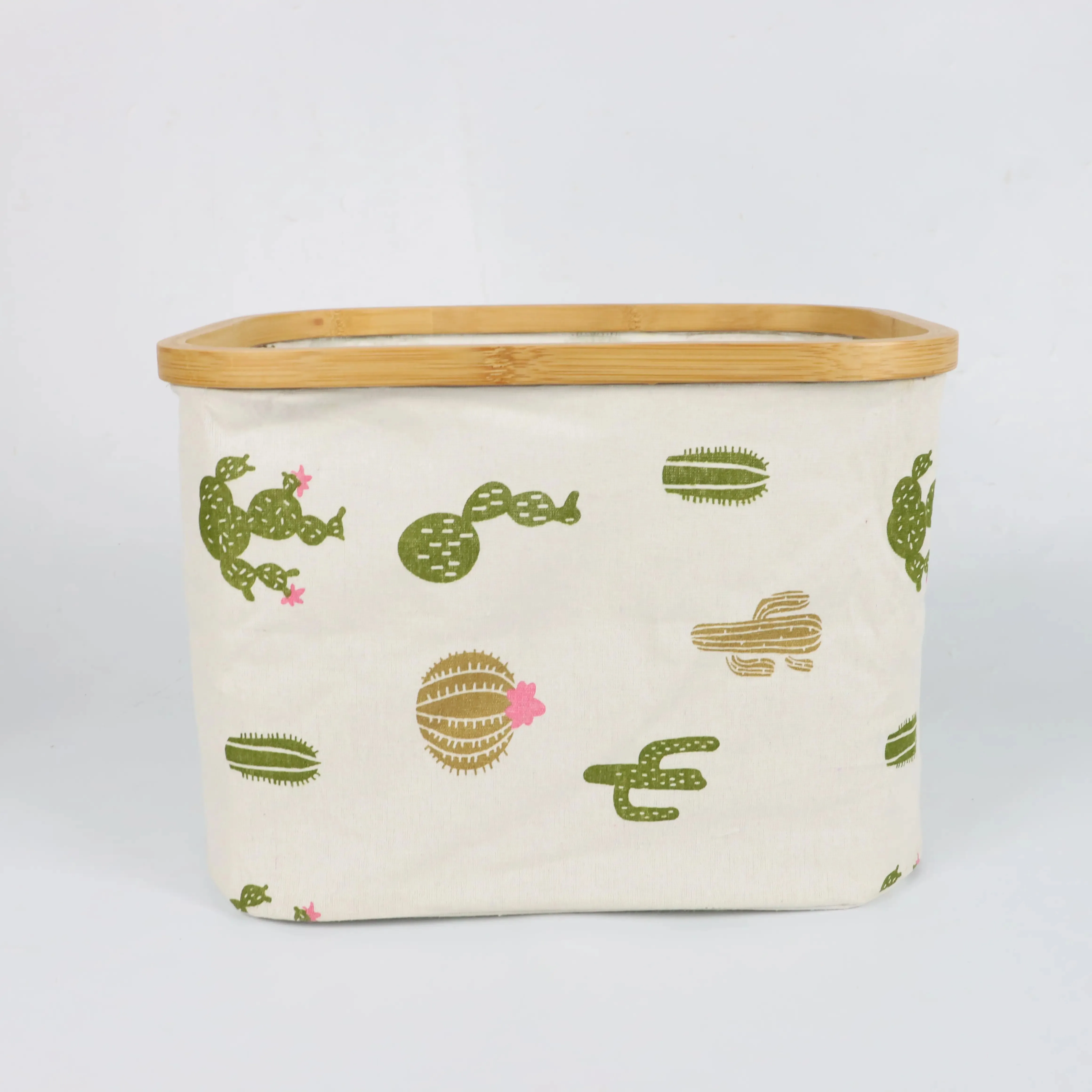 Breathable Cotton And Linen Material Dirty Clothes Basket Laundry Hamper Clothes Basket Bamboo Laundry Basket