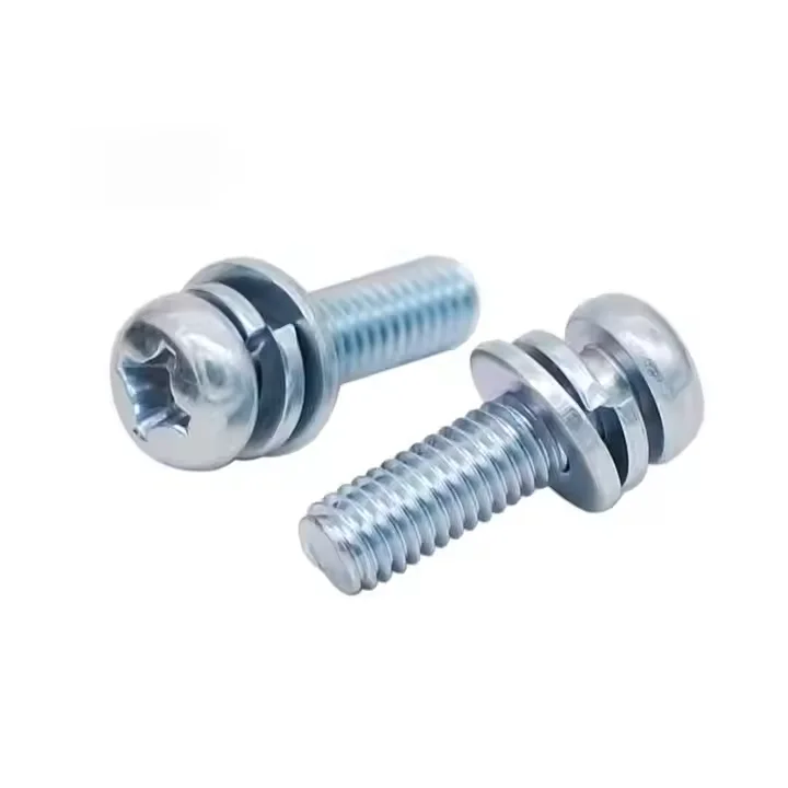 Grade Class 4.8 8.8 10.9 12.9 Carbon Steel Blue Yellow White Galvanized GL Cross Recessed Round Head Screw Assembled With Washer
