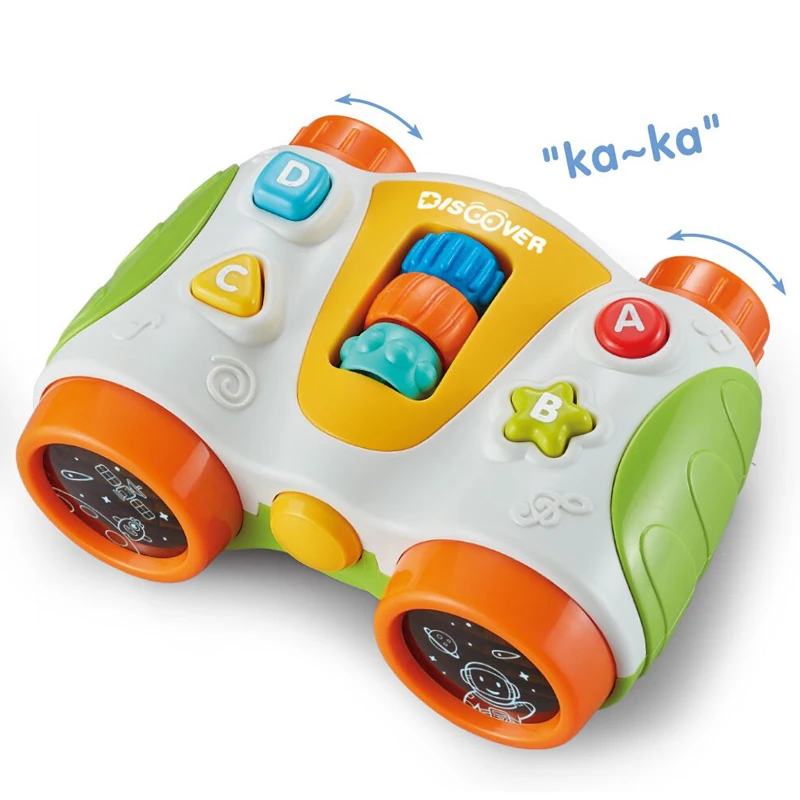 Electric lighting sound interaction early learning baby telescope toy