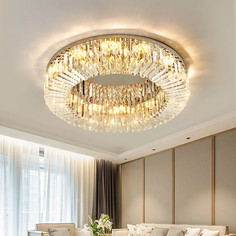 Modern Chandeliers Led Ceiling Luxury Modern Long Chandelier Led Home Decor Lights Pendant K9 Crystal Ceiling Light