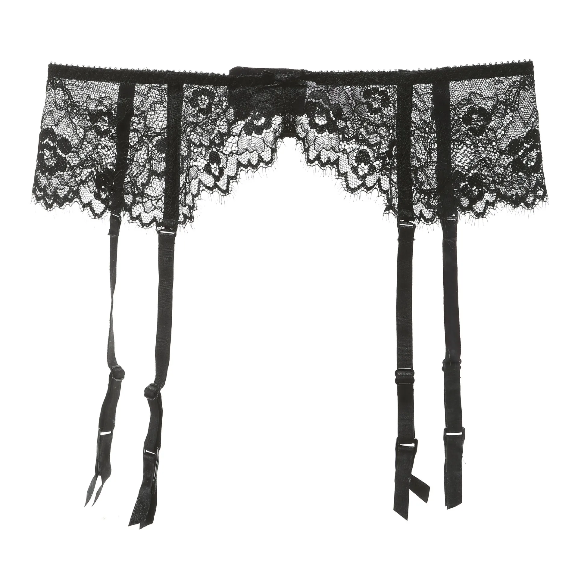 Eyelashes lace garter belt women lingerie set panties matching garter belt