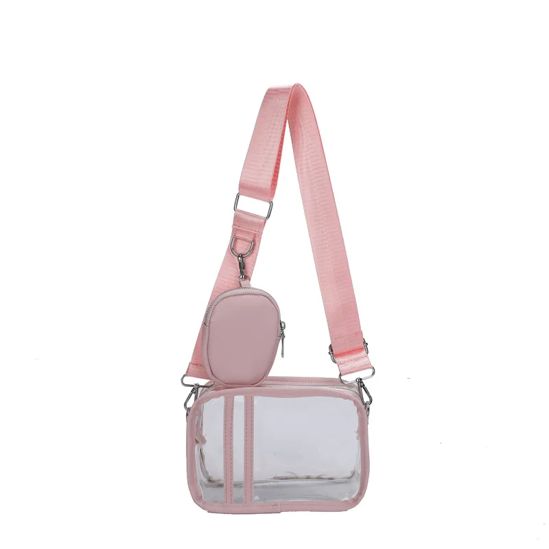 New Design Portable Pvc Transparent Bag New Waterproof Clear Crossbody Bags Waist Zipper Shoulder Bag