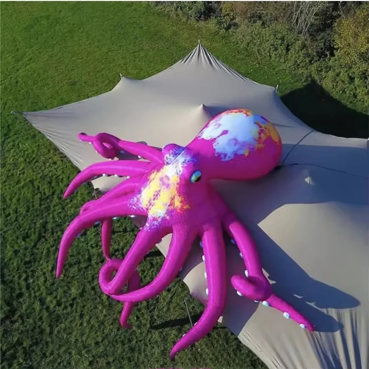 Party Amusement Decor Giant Pink Inflatable Sea Octopus Monster Balloon Inflatable Octopus With Tentacle