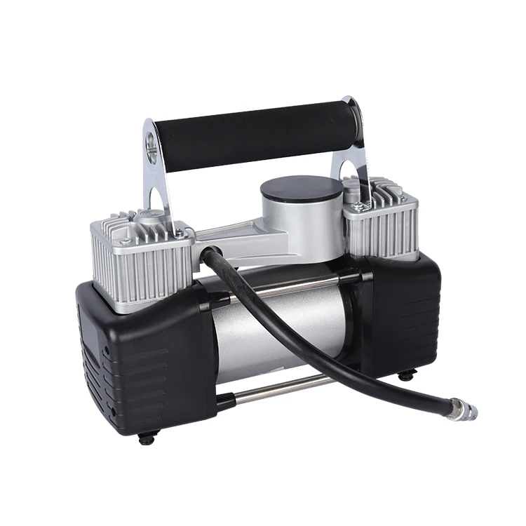 DC 12V car tyre inflator 2 cylinder tire air pump 150psi car tyre air compressor with metal pressure gauge