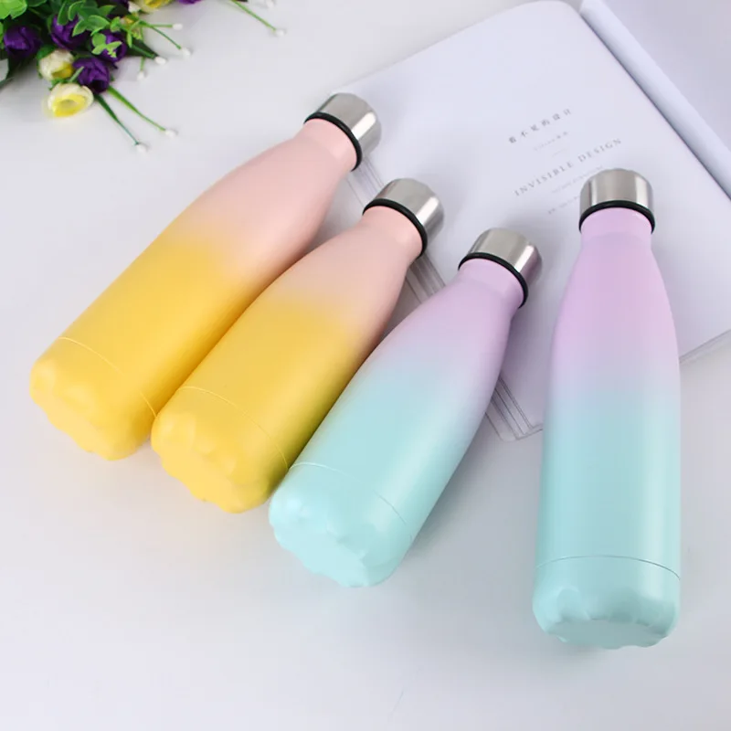 500ML LOGO Custom Double Wall Stainless Steel Water Bottle Thermos Bottle Keep Hot and Cold Insulated Vacuum Flask for Sport