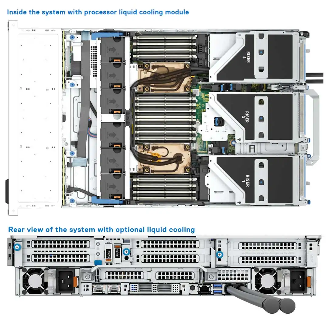 Серверное устройство Poweredge R760 мощный серверный компьютер Intel Xeon Масштабируемые процессоры 32 DDR5 RDIMMS Rack Server