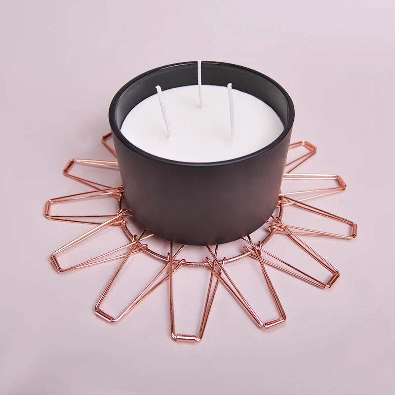 Wholesale natural soy wax three core candles cylindrical with lid candle jar handmade home fragrance candles