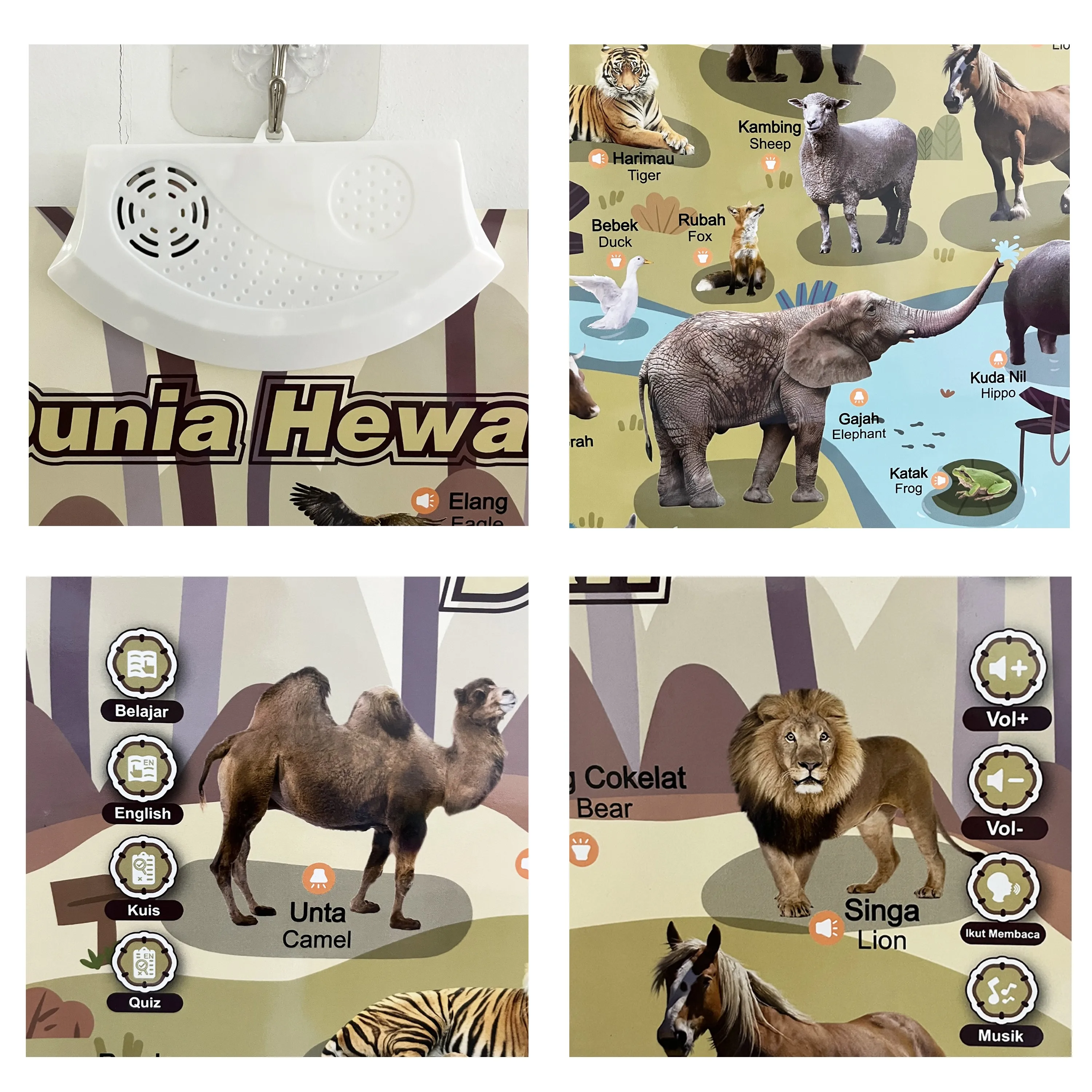 Indonesian & English Bilingual Job Names & Family Members Talking Poster Music Sound Toy for Kids