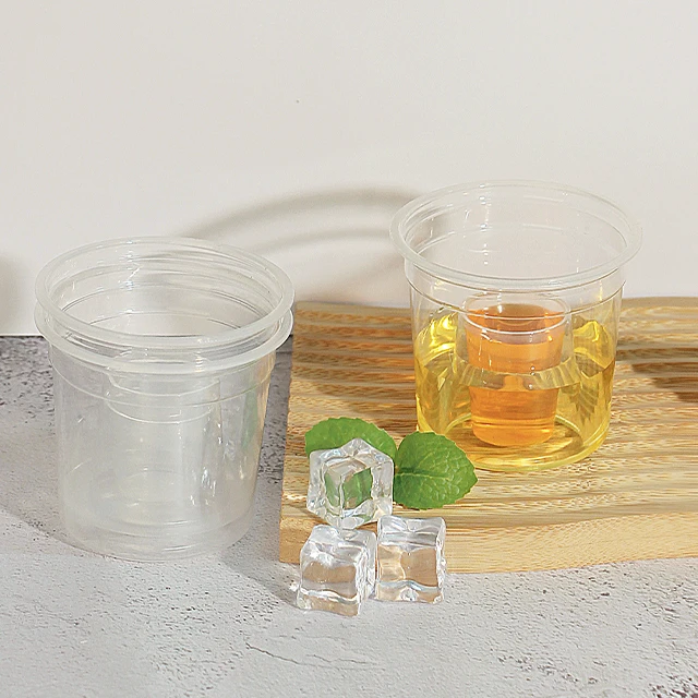 PET Cold Drink Clear Bomb Cup-In-Cup Plastic for Soft Drink Plastic Bomb Shot Cup 150ML