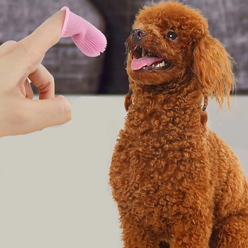Pet Finger Brush Soft Dog Toothbrush Teeth Cleaning Tools Bad Breath Care Non-toxic Silicone Dog Brush Teeth Set Dog Products