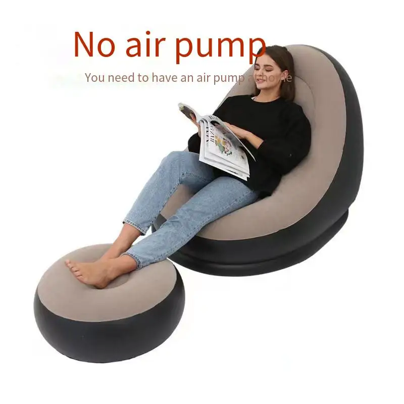 Modern minimalist and thickened inflatable sofa Multipurpose lazy sofa with footstool Outdoor foldable portable lounge chair