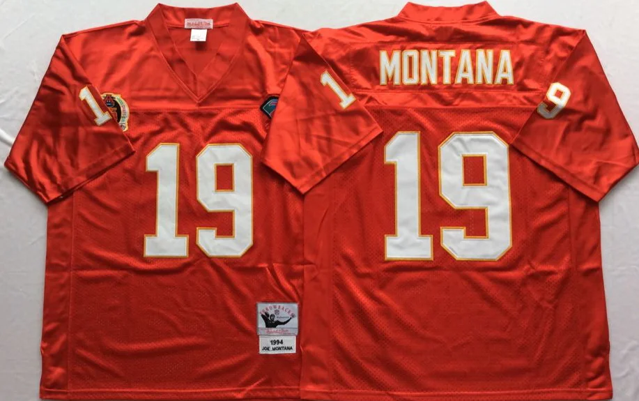 75th Vintage Retro Football 58 Derrick Thomas Jerseys 16 Len Dawson 19 Joe Montana 32 Marcus Allen Jersey