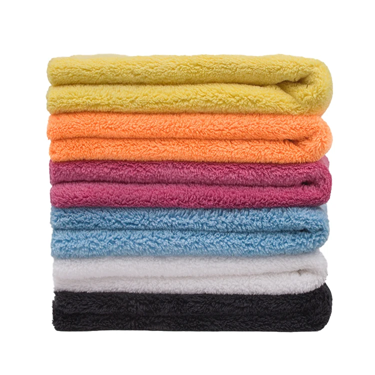 Ultrasonic cut Edgeless 550gsm thick coral velvet towel for home and car cleaning custom logo coral fleece towel