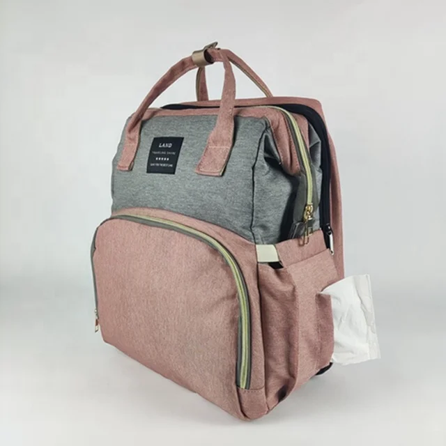 Customized baby Bags for Mom Diaper Bag Backpack With Changing Station Large Bag With Foldable Baby Bed Maternity Mummy Nappy