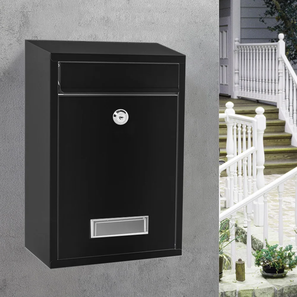 Wall Mount Metal Mail Box Security Drop Box with Transparent Window Letter Box