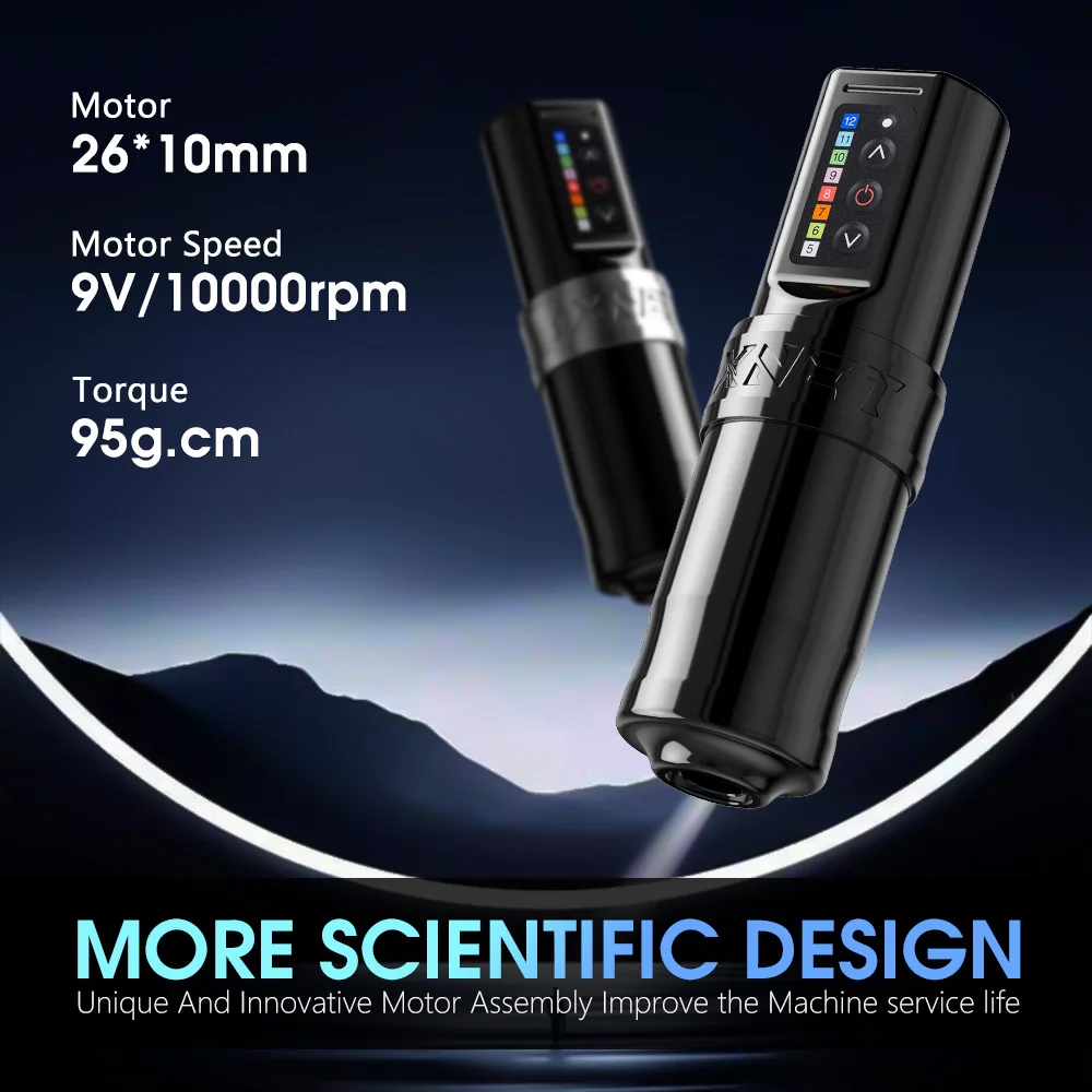 Ambition F L U X 4mm Stroke Professional Wireless Tattoo Pen Rotary Tattoo Gun Machine with Double Battery for Artist Body Art