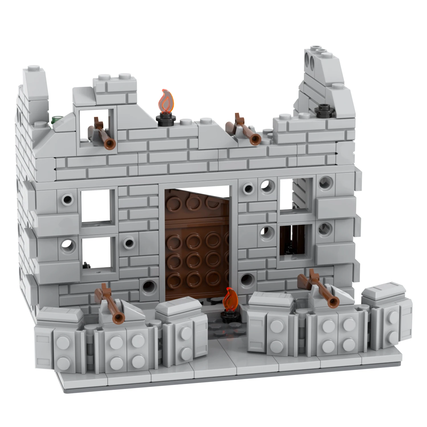 MOC5073 Broken Battlefield 244Pcs Bricks WW2 Military War Gun First-aid Kit Compatible Building Blocks Gift Toys For Children