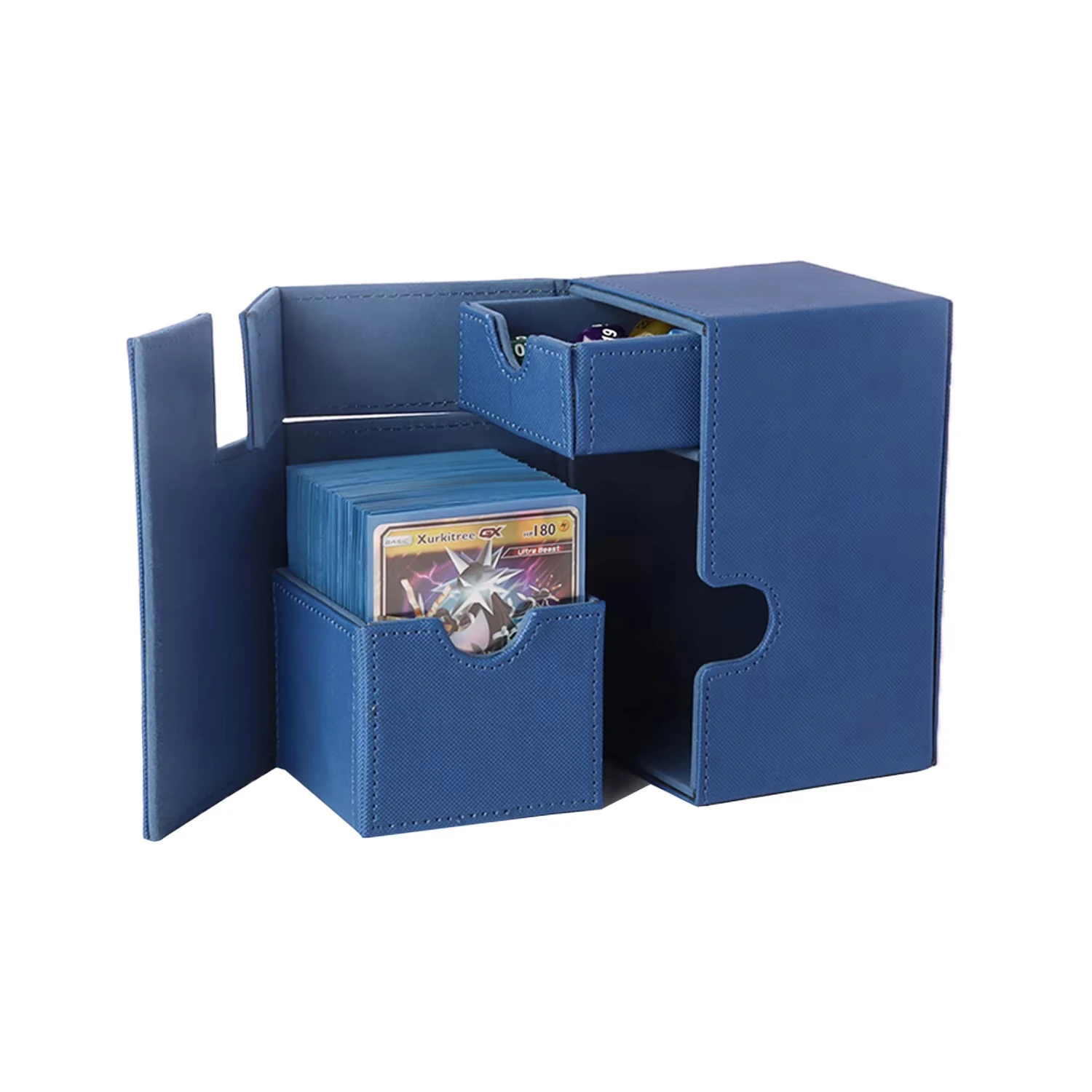 Sand Petrol/Grey N Tray 100+ Card Case Game Premium PU leather MTG TCG Card Deck Box