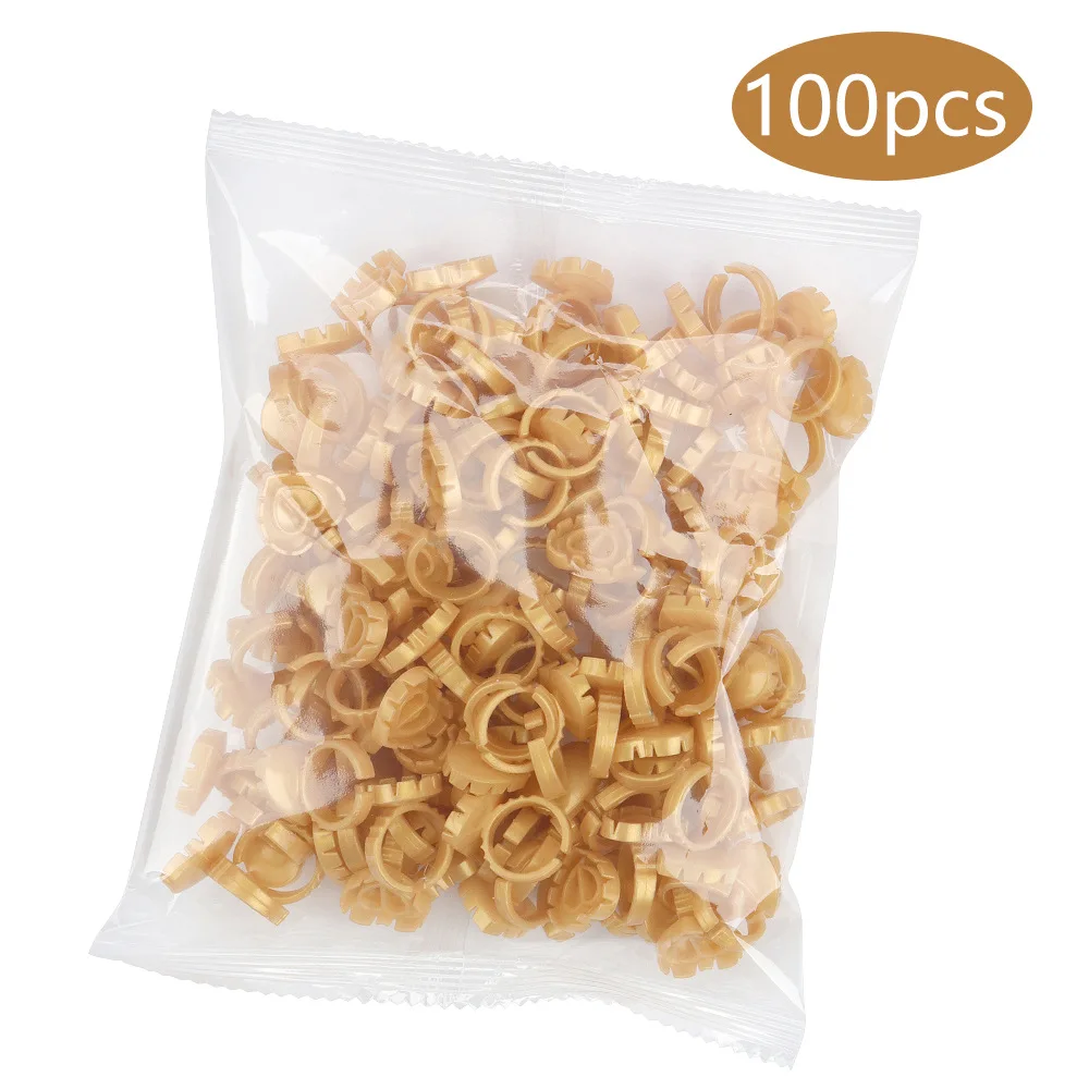 Wholesale price lash glue ring nude color lash accessories heart shape round shape lash extension supplies adhesive blossom cup