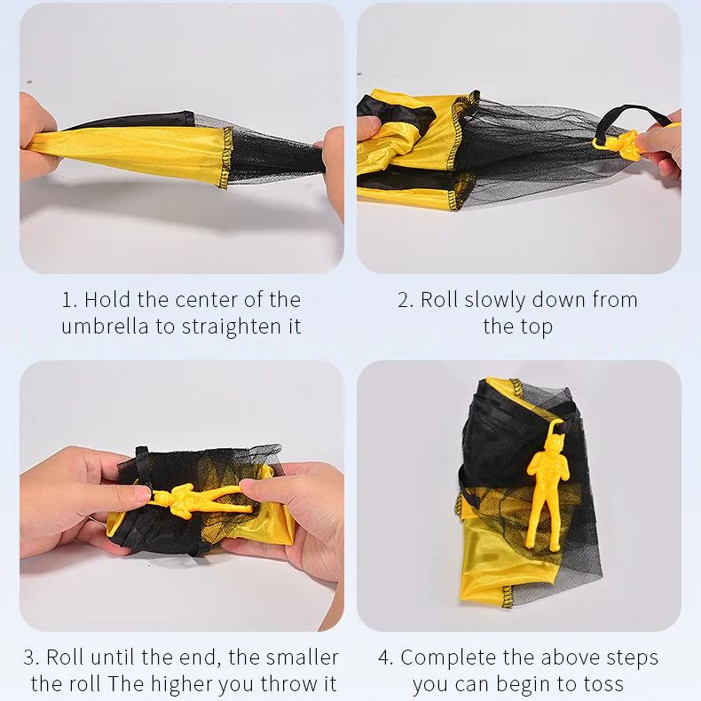 Hot selling Mini Hand Throwing Parachute Outdoor Sports Fly Toy Educational Kids Playing Soldier Parachute Toy