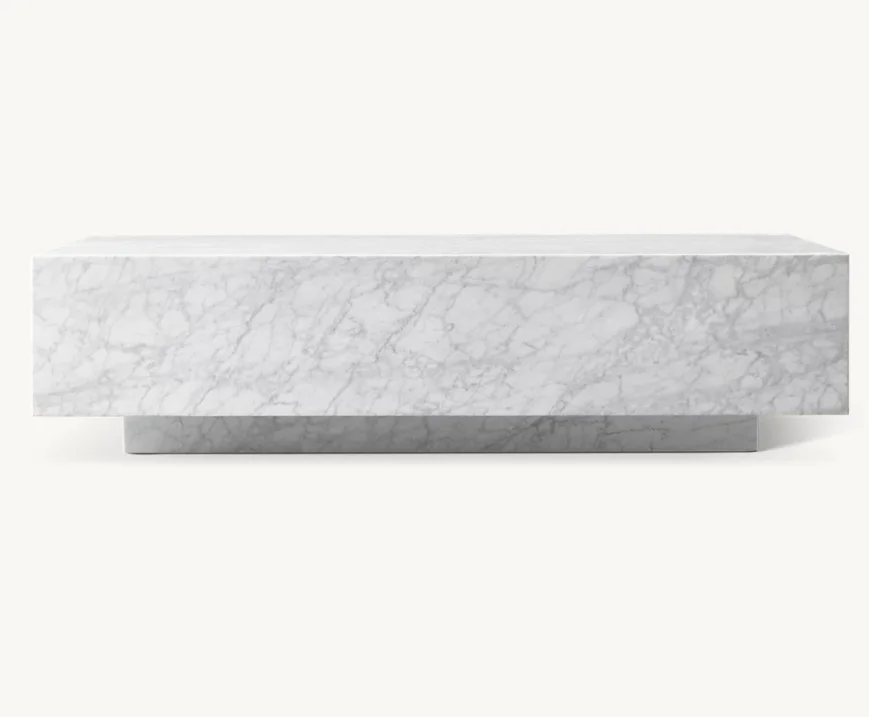 RH Italian Bianco Carrara White Marble For  Coffee Table In Living Room Modern Design Carrara White Stone
