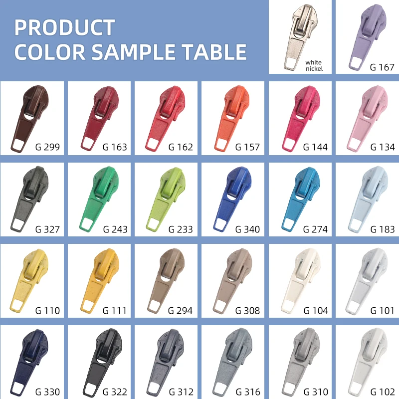 OCO Factory Wholesale Stock Color #5 Zipper Puller For Bag Auto Lock Slider Colorful Nylon Zipper Slider