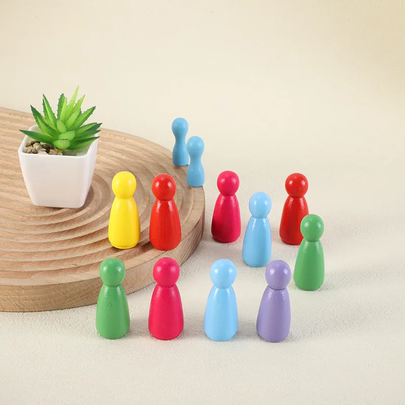 Custom Meeple Set Game Pieces Wood Entertainment Board Game Accessories