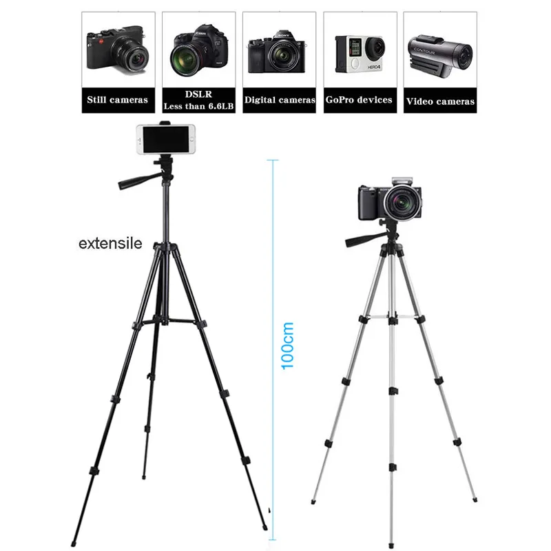 Original Factory Supply 3110 Live Broadcast Tripod 4-Section Foldable Legs Aluminum Alloy Camera Tripod Stand