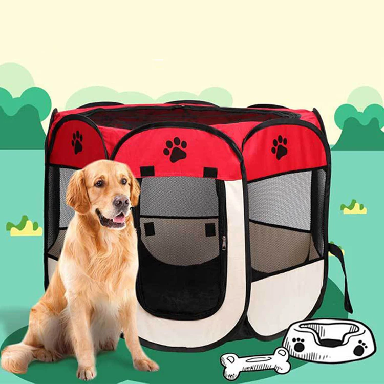 Detachable Folding Octagonal Dog Playpen Large Small Animal Camping Tent Pet Fence Cat Dog Cage