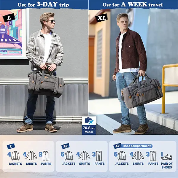 BSCI custom Factory Canvas Gym Weekender Travel Bag Large Sports Duffle Bag