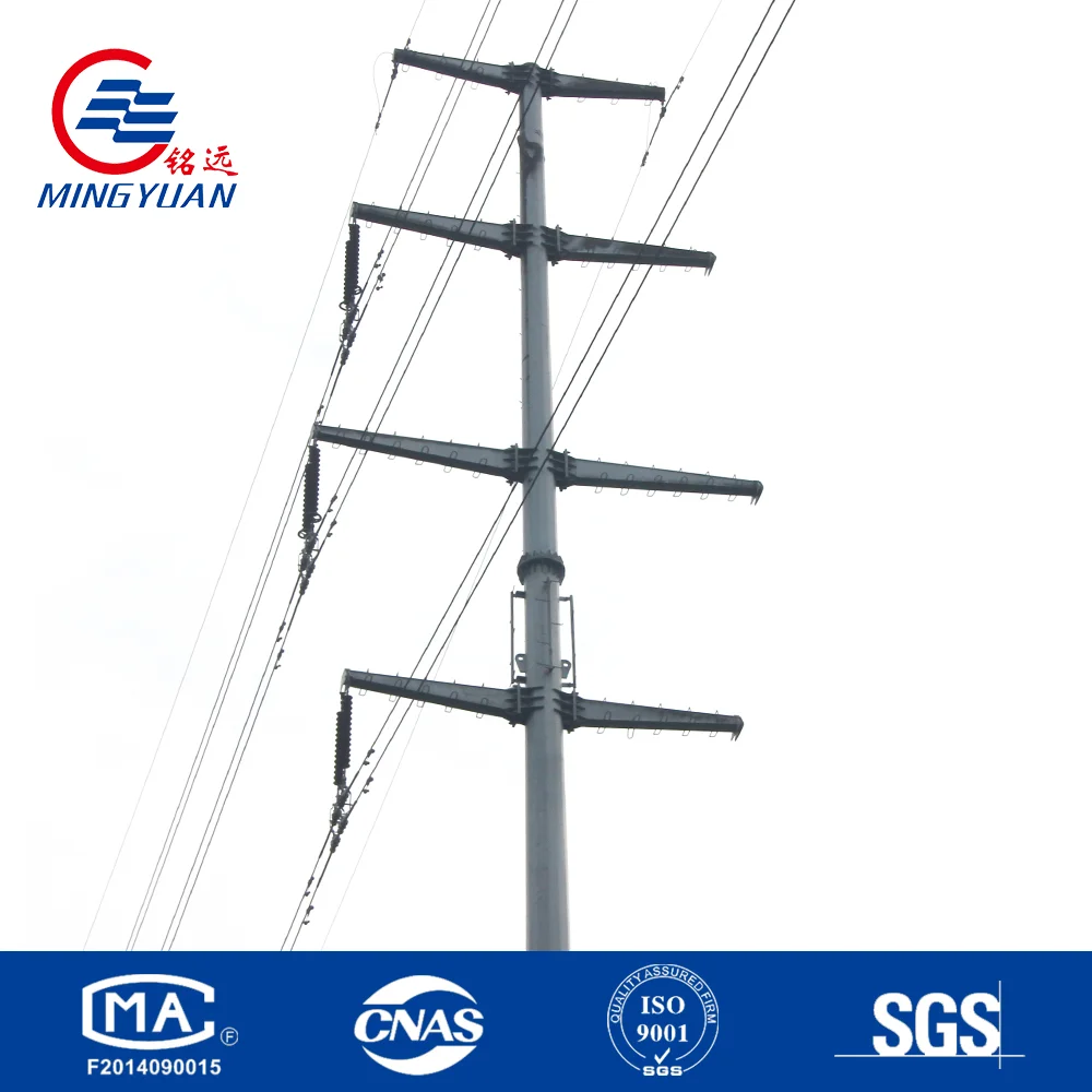 Hot Dip Galvanized Octagonal Electrical Steel poles Utility Poles