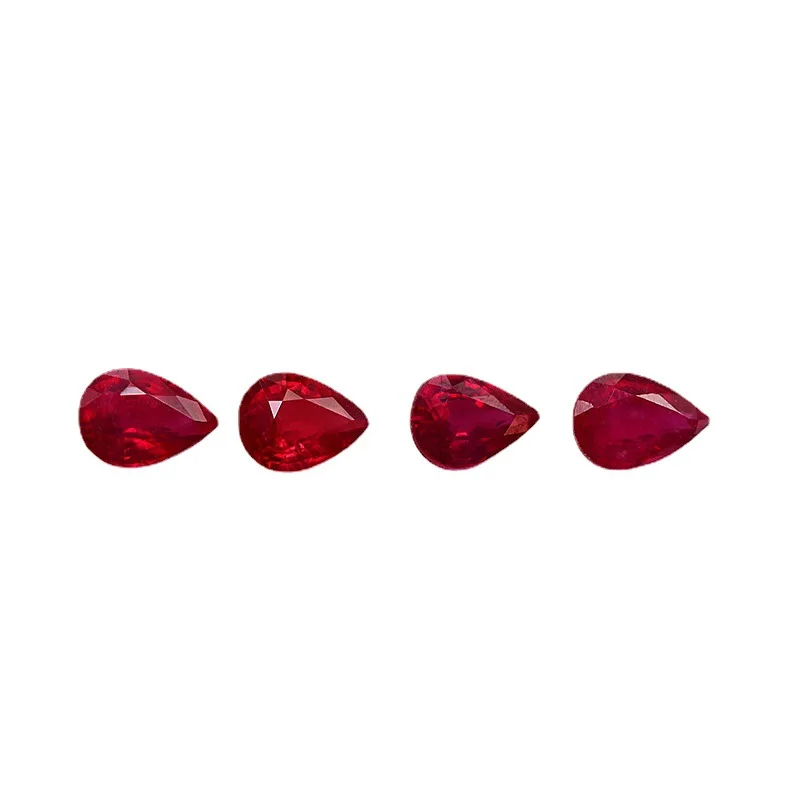 MEDBOO Fashion Jewellery Manufacturer Pear Cut Real Polished African Natural Ruby Gems Loose Gemstones For Jewelry Making
