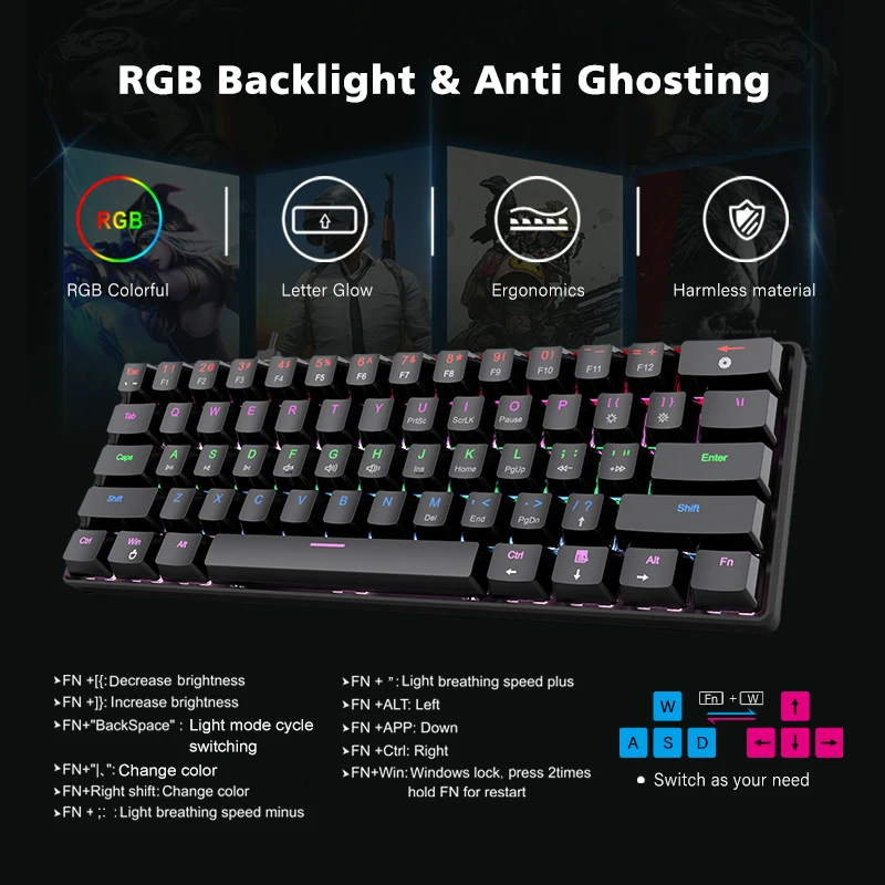 Waterproof clavier mecanie low profile keycaps rgb switch hot swap wireless rgb led backlight bluetooths keyboard