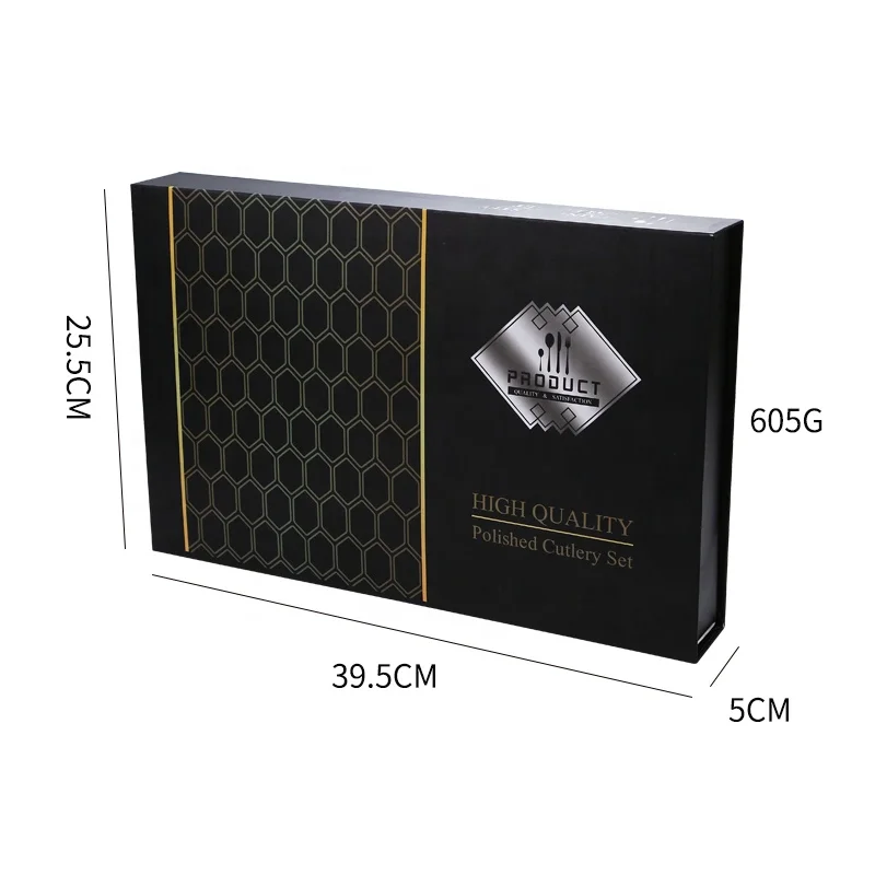 Snyno высококачественный набор золотых столовых приборов из нержавеющей стали, 24 шт., Подарочная коробка, столовые приборы золотого цвета, набор столовых приборов с футляром