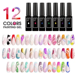 Wholesale Custom High Quality Nail Art Polish New Arrival Gel Liner Gel Polish 12 Colors Nail Polish Set